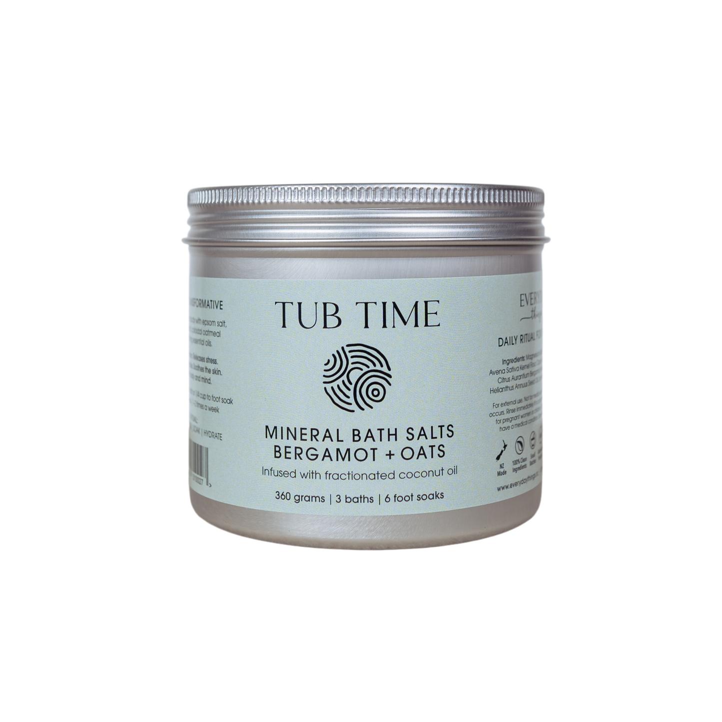 Tub Time Mineral Bath & Foot Salts | Bergamot + Oats