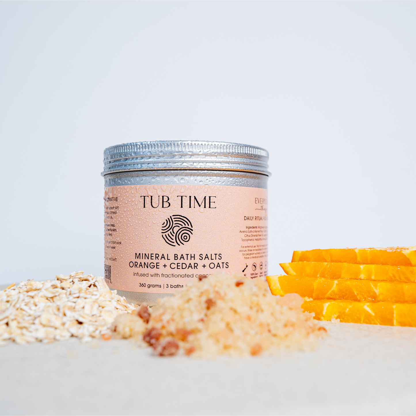 Tub Time Mineral Bath & Foot Salts | Orange & Cedar + Oats