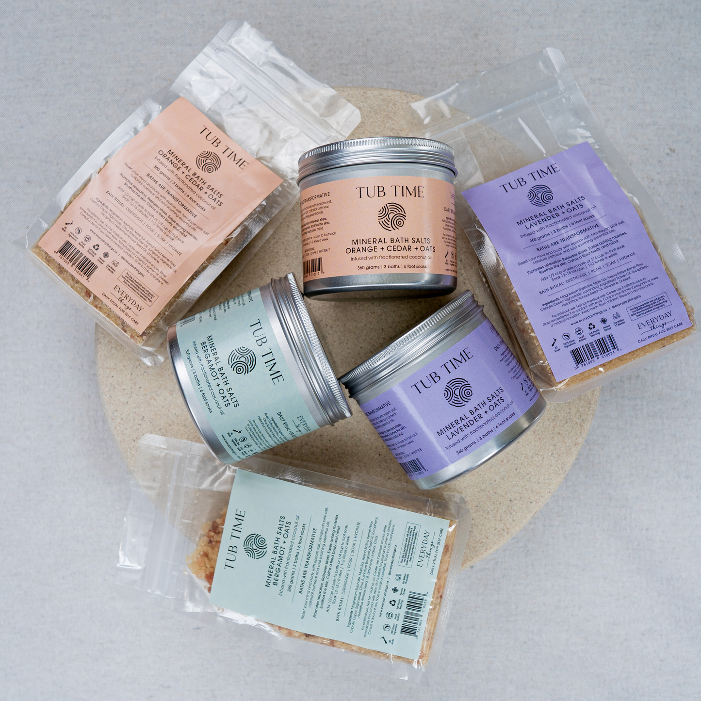 Tub Time Mineral Bath & Foot Salts | Bergamot + Oats