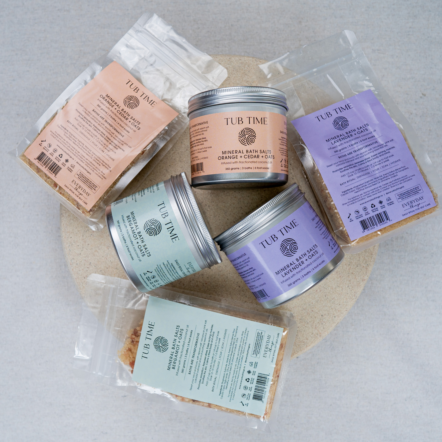 Tub Time Mineral Bath & Foot Salts | Orange & Cedar + Oats