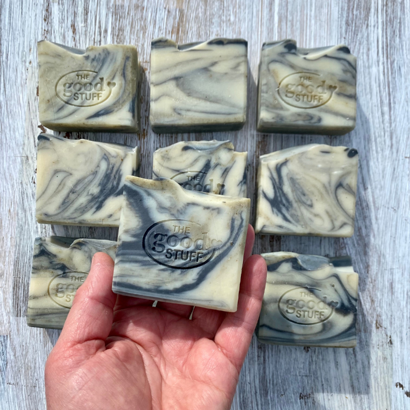 The Good Stuff Kawakawa & Charcoal soap 